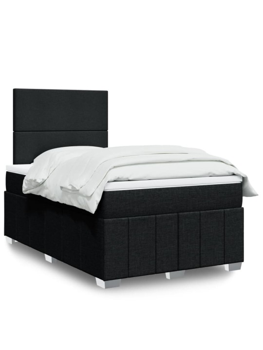 Box spring postel s matrací černá 120x190 cm textil