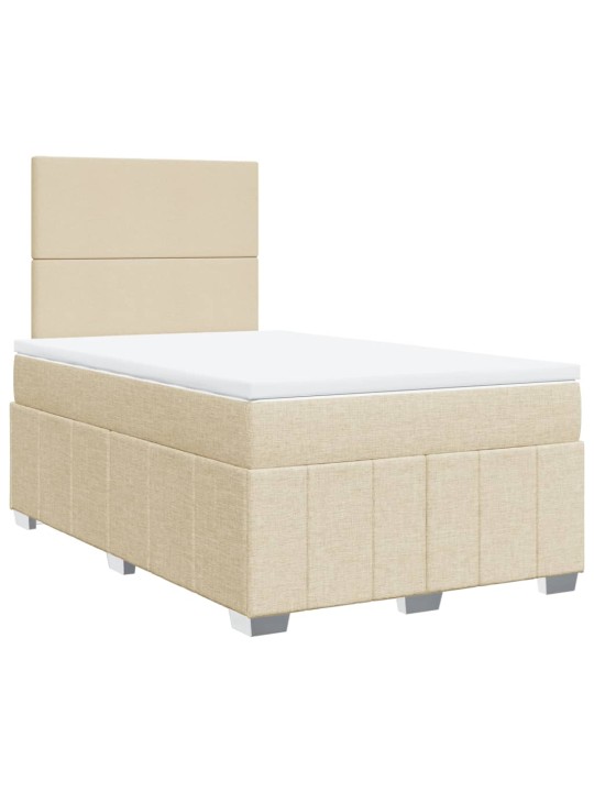 Box spring postel s matrací krémová 120x190 cm textil