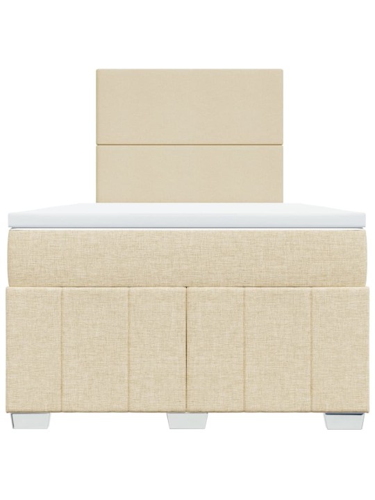 Box spring postel s matrací krémová 120x190 cm textil