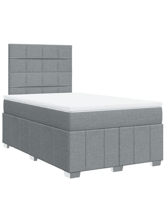 Box spring postel s matrací světle šedá 120x190 cm textil