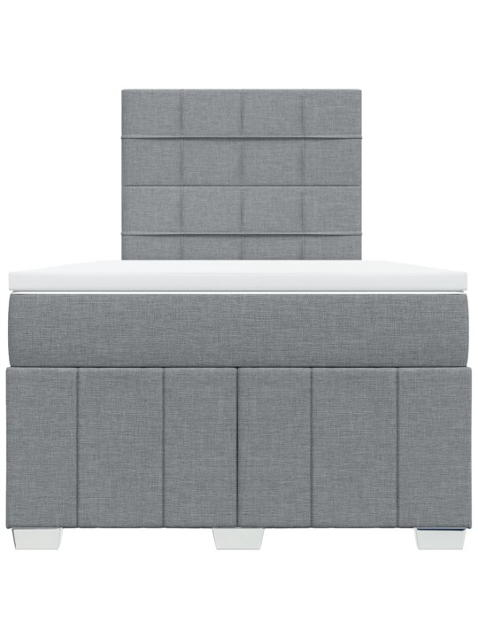 Box spring postel s matrací světle šedá 120x190 cm textil