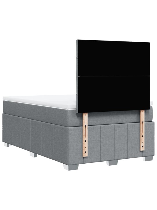 Box spring postel s matrací světle šedá 120x190 cm textil