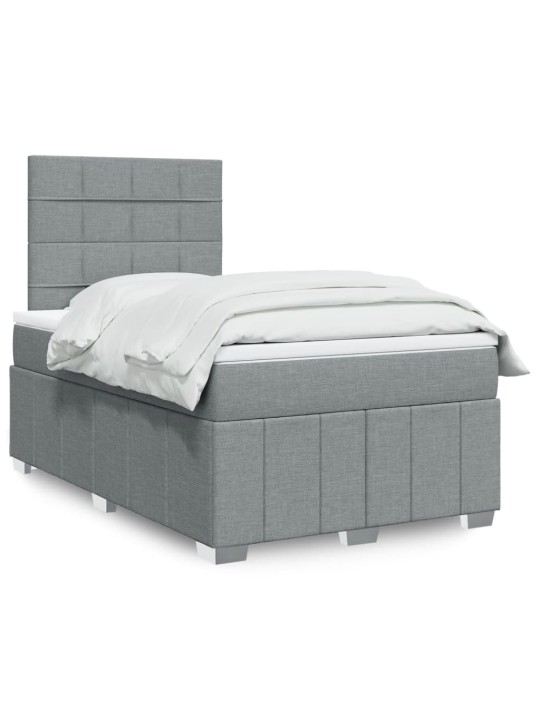 Box spring postel s matrací světle šedá 120x190 cm textil