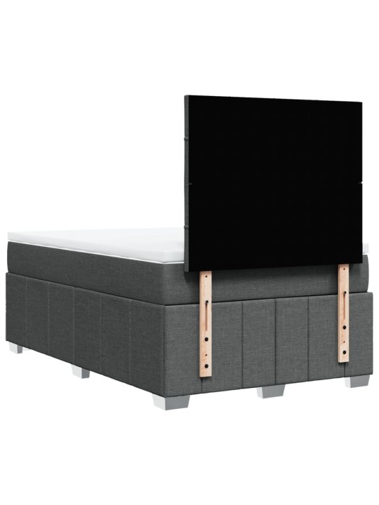 Box spring postel s matrací tmavě šedá 120x190 cm textil