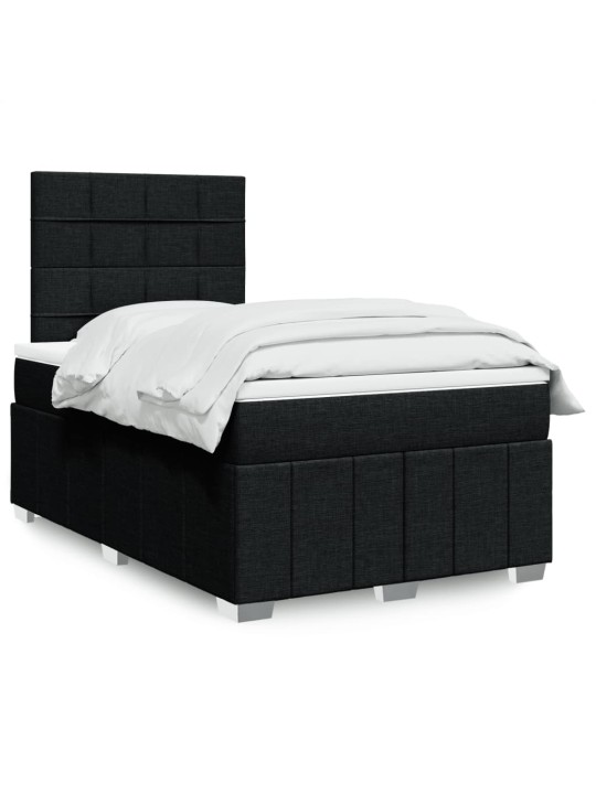Box spring postel s matrací černá 120x190 cm textil