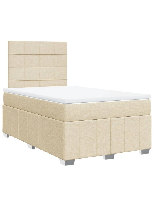 Box spring postel s matrací krémová 120x190 cm textil