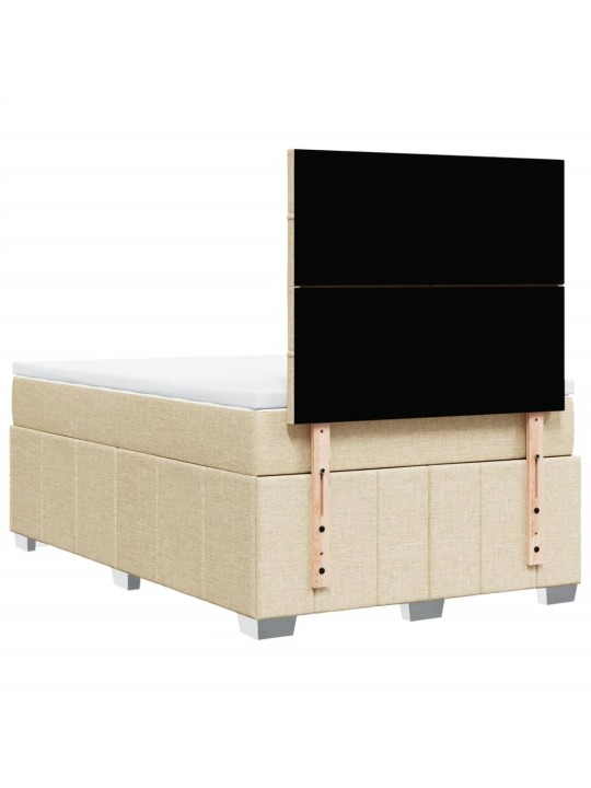 Box spring postel s matrací krémová 120x190 cm textil