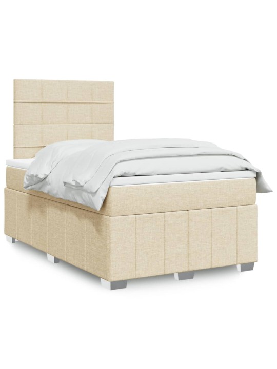 Box spring postel s matrací krémová 120x190 cm textil