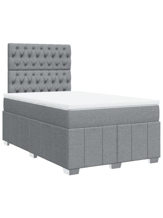 Box spring postel s matrací světle šedá 120x190 cm textil