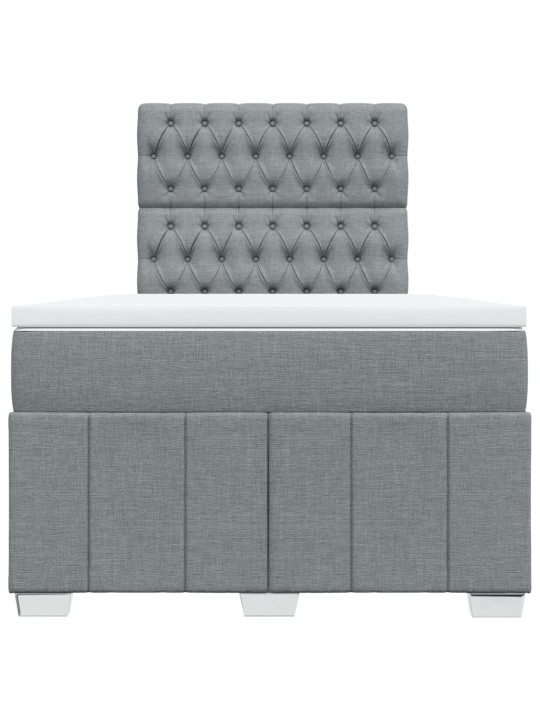 Box spring postel s matrací světle šedá 120x190 cm textil