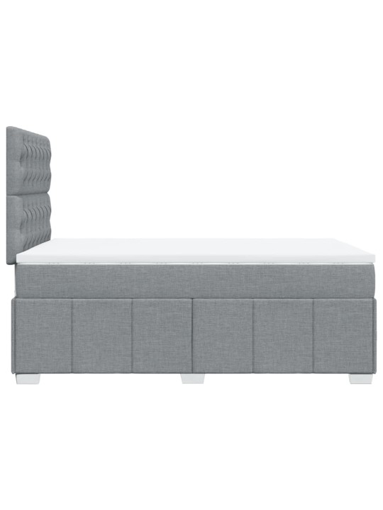 Box spring postel s matrací světle šedá 120x190 cm textil