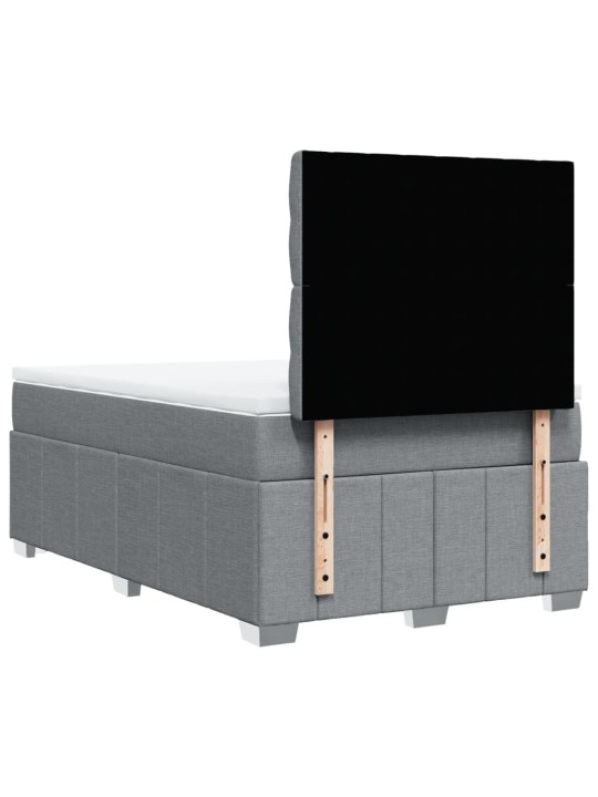 Box spring postel s matrací světle šedá 120x190 cm textil