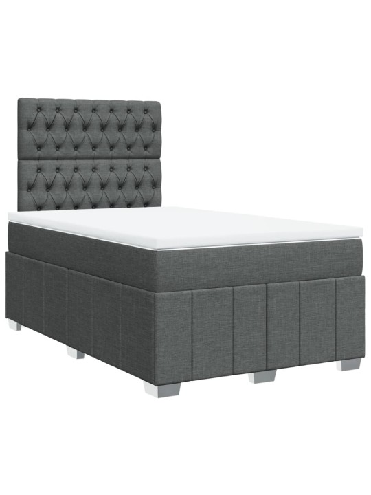 Box spring postel s matrací tmavě šedá 120x190 cm textil