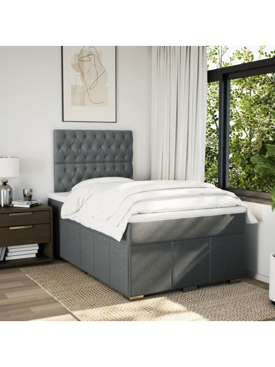 Box spring postel s matrací tmavě šedá 120x190 cm textil