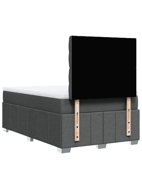 Box spring postel s matrací tmavě šedá 120x190 cm textil