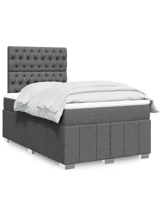 Box spring postel s matrací tmavě šedá 120x190 cm textil