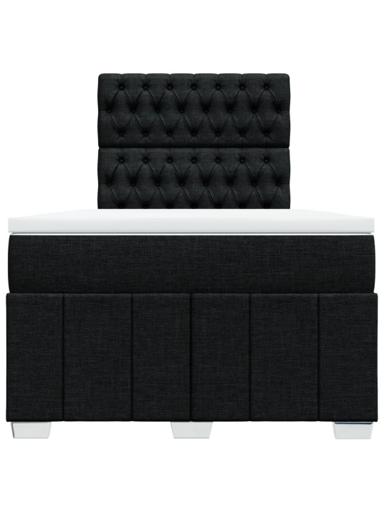 Box spring postel s matrací černá 120x190 cm textil