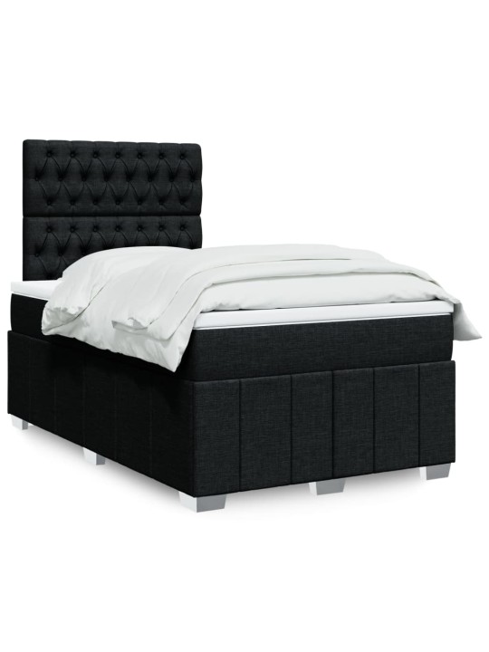 Box spring postel s matrací černá 120x190 cm textil