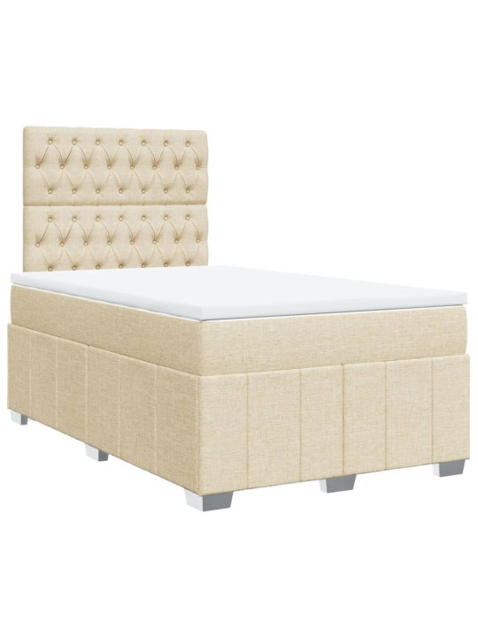 Box spring postel s matrací krémová 120x190 cm textil