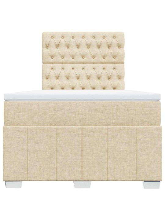 Box spring postel s matrací krémová 120x190 cm textil