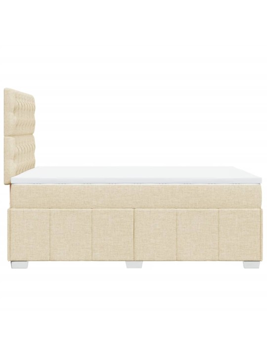 Box spring postel s matrací krémová 120x190 cm textil