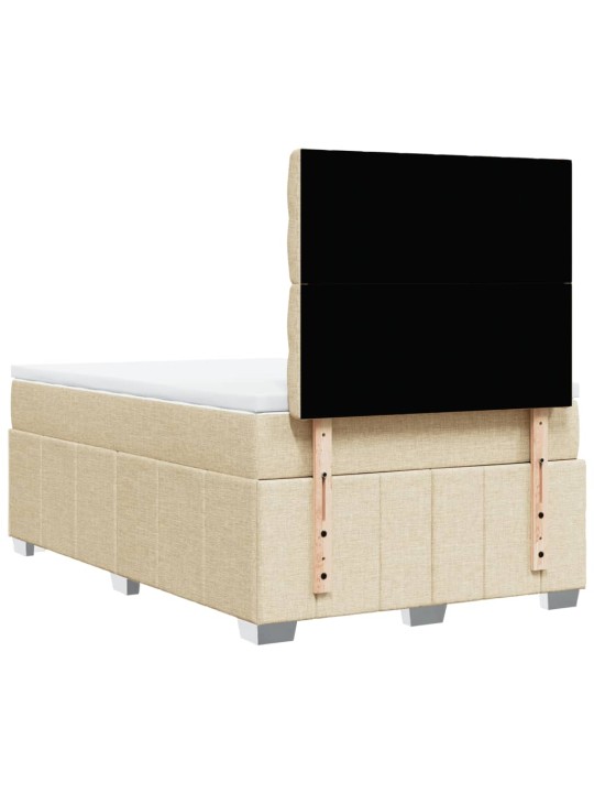 Box spring postel s matrací krémová 120x190 cm textil