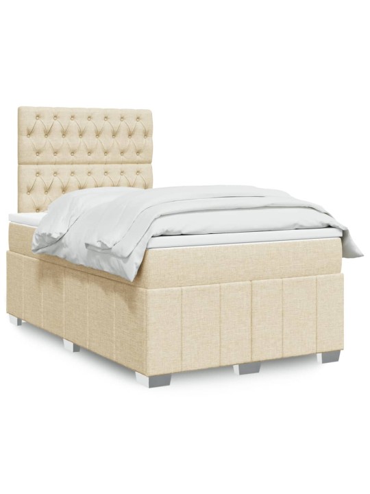 Box spring postel s matrací krémová 120x190 cm textil
