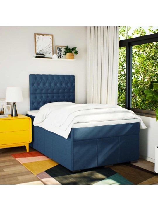 Box spring postel s matrací černá 120x190 cm textil