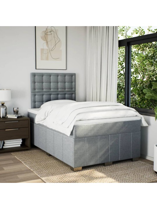 Box spring postel s matrací světle šedá 120x190 cm textil