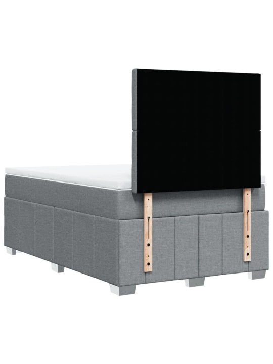 Box spring postel s matrací světle šedá 120x190 cm textil