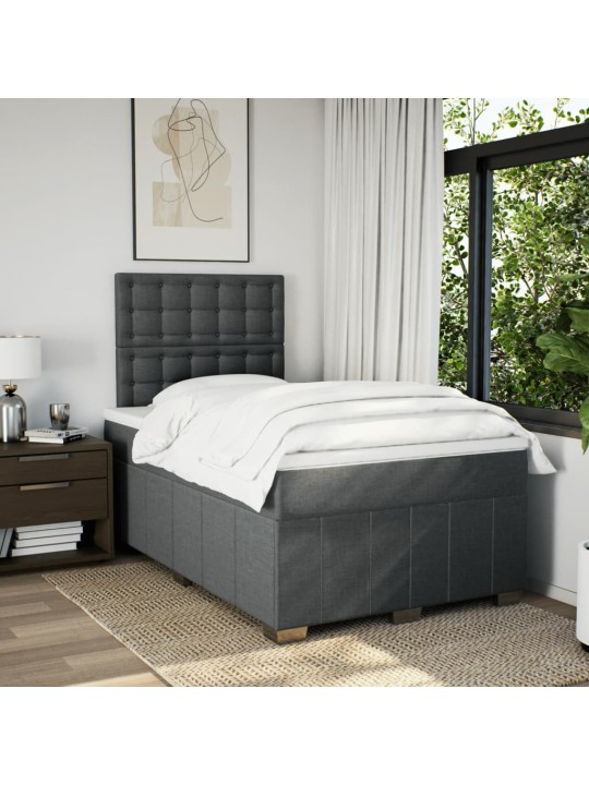 Box spring postel s matrací tmavě šedá 120x190 cm textil