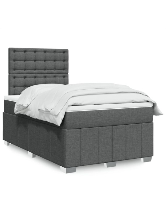 Box spring postel s matrací tmavě šedá 120x190 cm textil