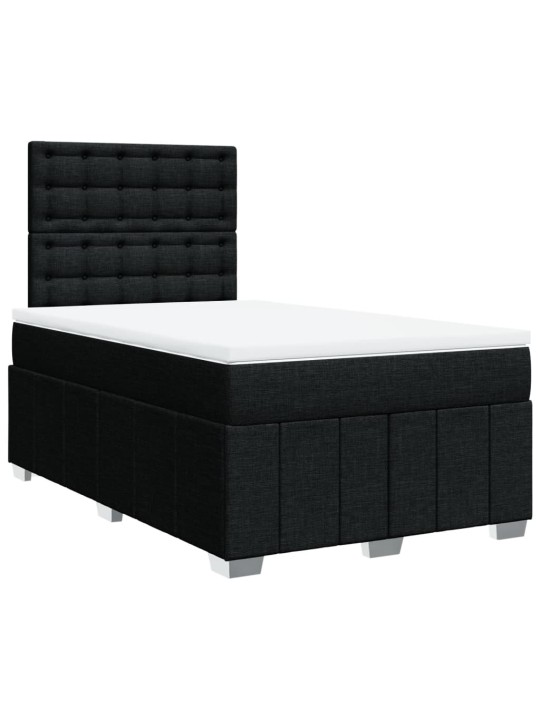 Box spring postel s matrací černá 120x190 cm textil