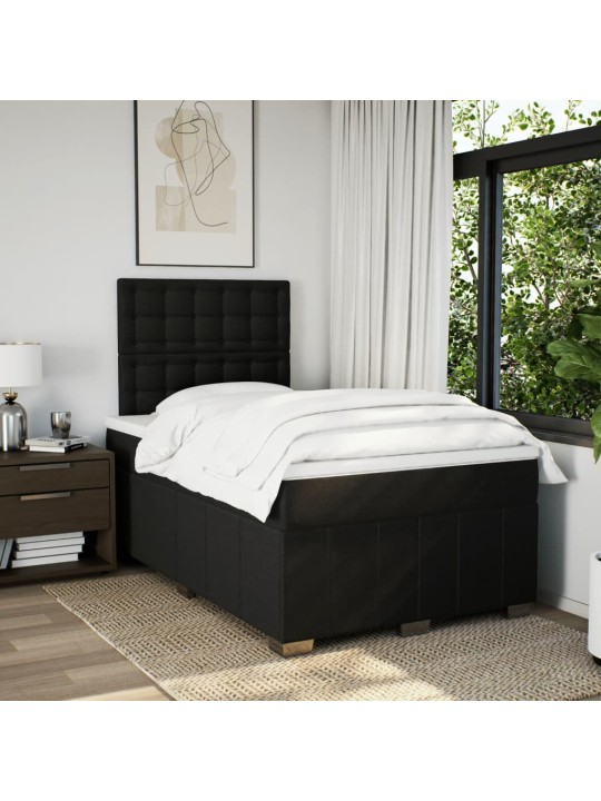 Box spring postel s matrací černá 120x190 cm textil