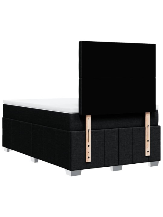 Box spring postel s matrací černá 120x190 cm textil