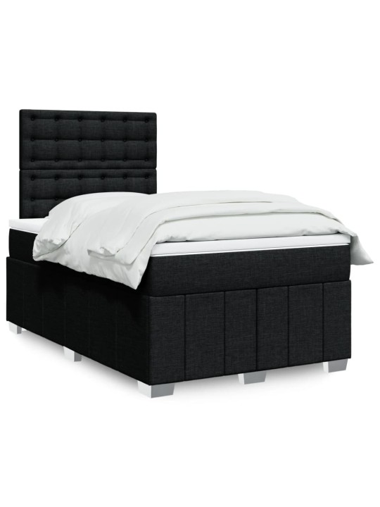 Box spring postel s matrací černá 120x190 cm textil