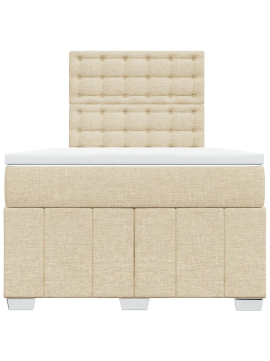 Box spring postel s matrací krémová 120x190 cm textil