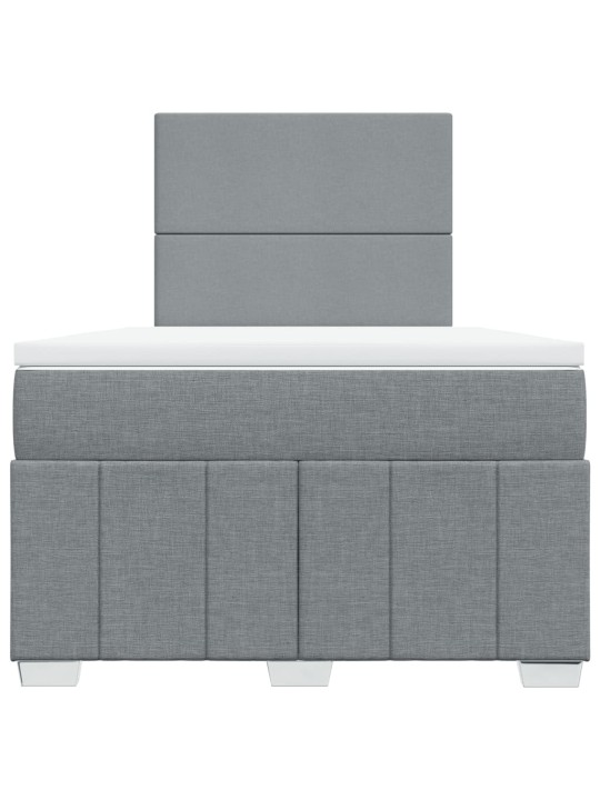 Box spring postel s matrací světle šedá 120 x 200 cm textil