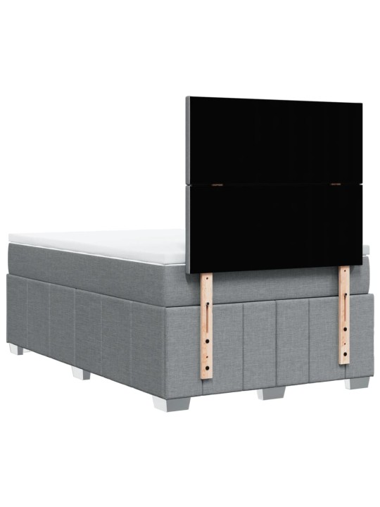 Box spring postel s matrací světle šedá 120 x 200 cm textil