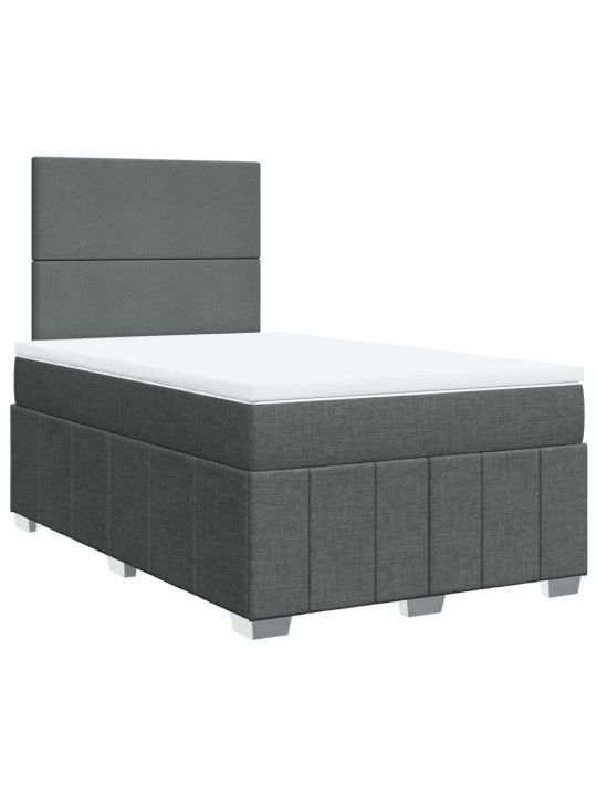 Box spring postel s matrací tmavě šedá 120x200 cm textil