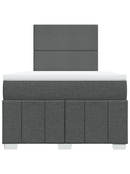 Box spring postel s matrací tmavě šedá 120x200 cm textil