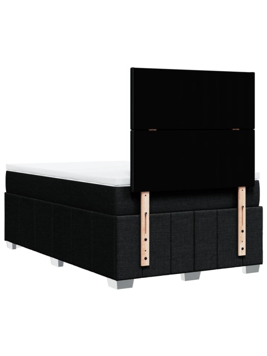 Box spring postel s matrací černá 120x200 cm textil