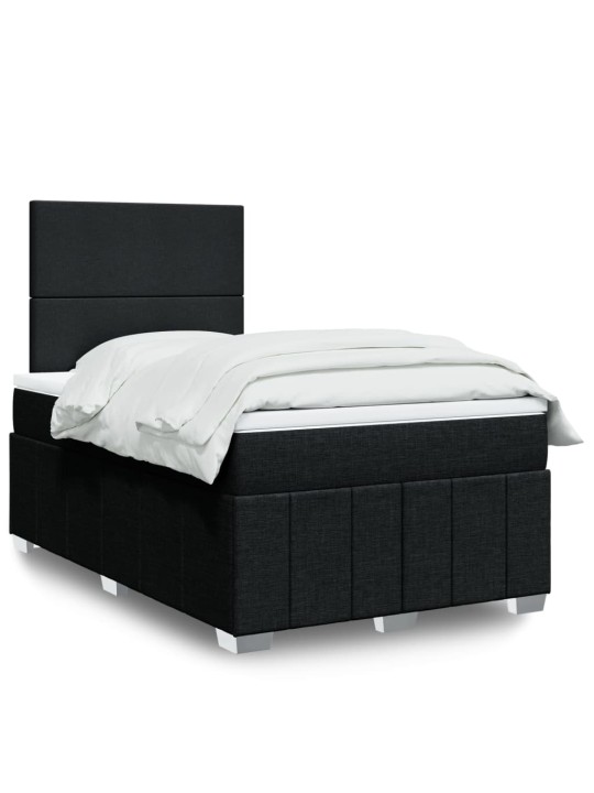 Box spring postel s matrací černá 120x200 cm textil