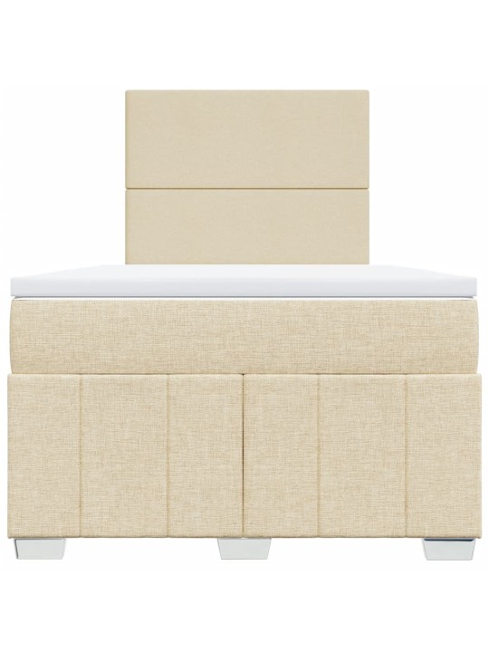Box spring postel s matrací krémová 120x200 cm textil