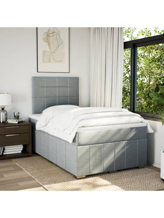 Box spring postel s matrací světle šedá 120 x 200 cm textil