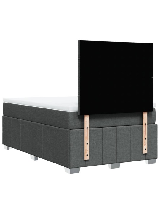 Box spring postel s matrací tmavě šedá 120x200 cm textil