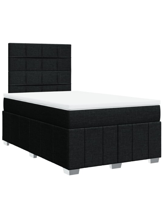 Box spring postel s matrací černá 120x200 cm textil