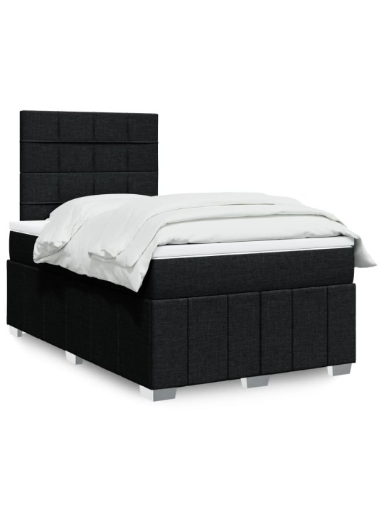 Box spring postel s matrací černá 120x200 cm textil