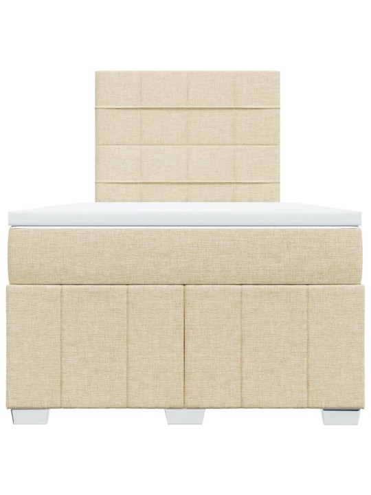 Box spring postel s matrací krémová 120x200 cm textil