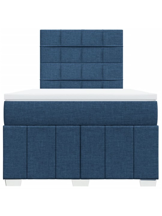 Box spring postel s matrací modrá 120x200 cm textil